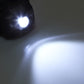 Headlamp shining a bright white beam from the front lens