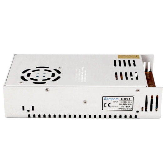 LED strip switching power supply, white metal case with front label and output terminal ports