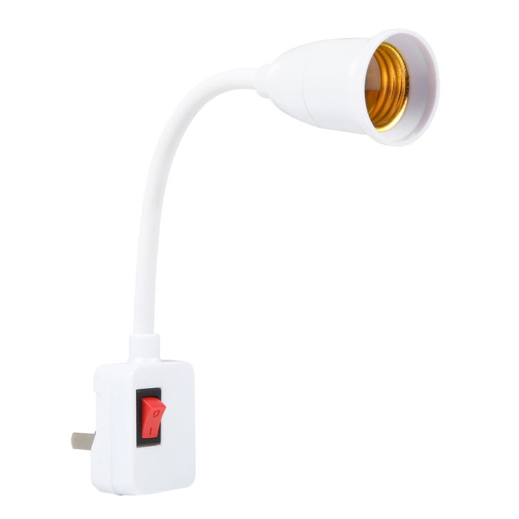 Flexible E27 bulb holder extension with built-in on/off switch and US plug
