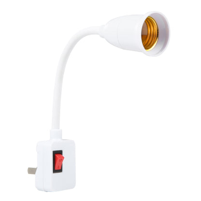 Flexible E27 bulb holder extension with built-in on/off switch and US plug
