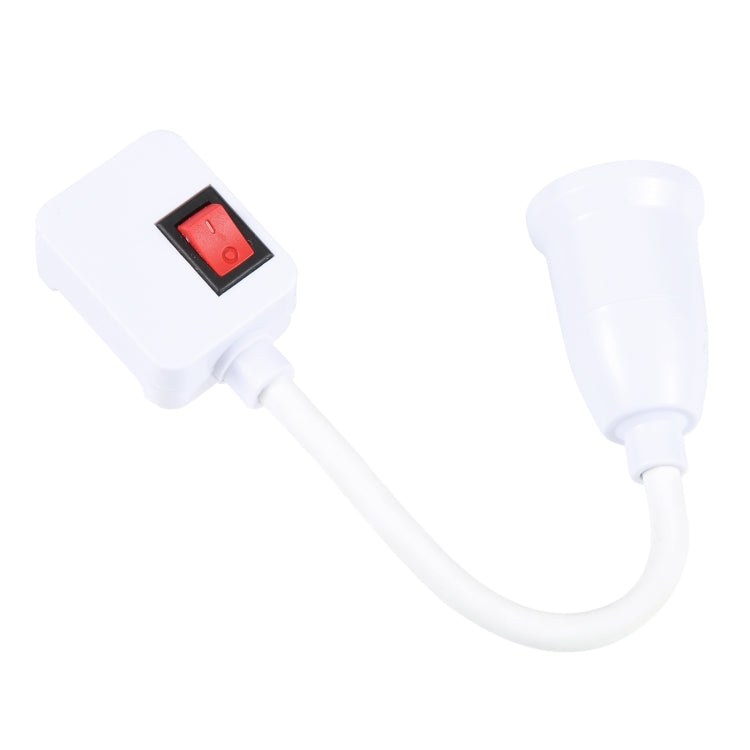 E27 bulb holder switch box with red rocker on/off and connected flexible cord