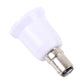 B15 to E27 bulb adapter converter, white collar on silver metal plug