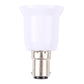 B15 to E27 bulb adapter converter, front white housing with silver metal collar
