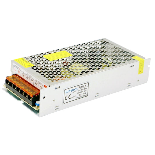 SOMPOM 150W 5V LED switching driver power supply with vented metal casing and terminals