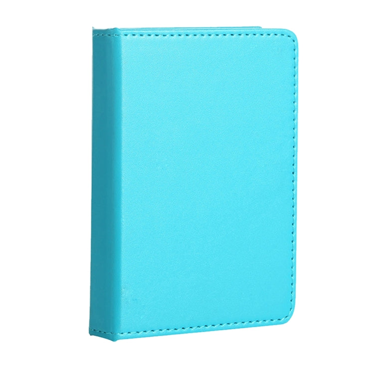 Blue PU charging night light book cover, stitched seams on smooth exterior
