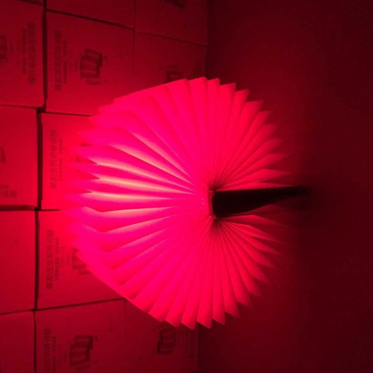 Foldable USB night light glowing red fan light with central holder