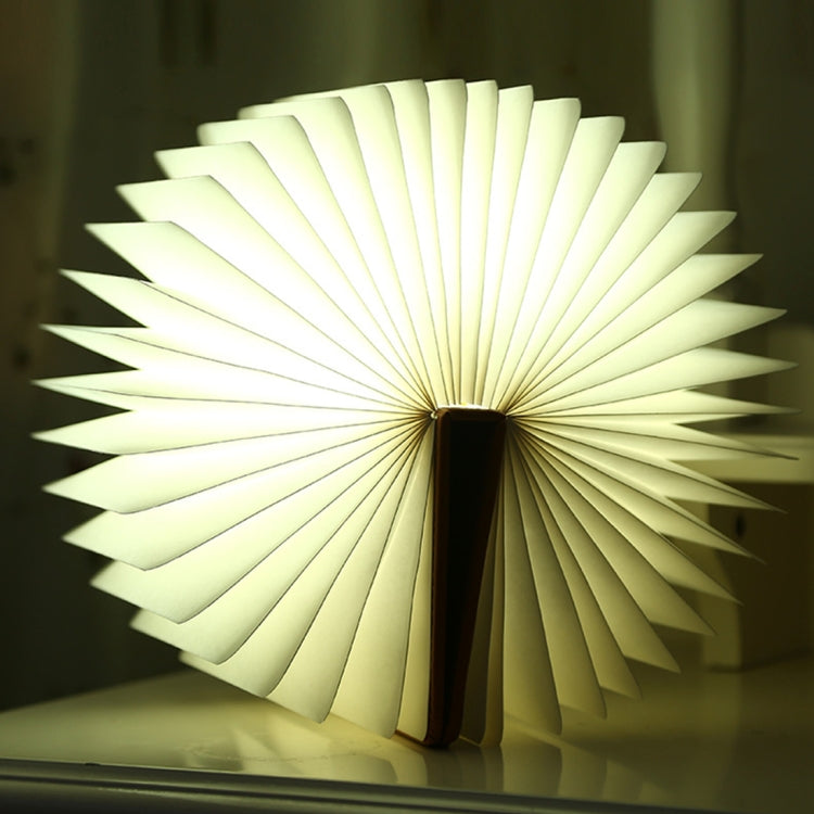 Foldable USB night light glowing white-yellow fan light with central holder