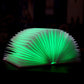 Foldable USB night light glowing green fan light with central holder