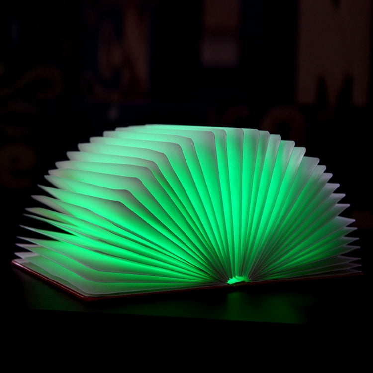 Foldable USB night light glowing green fan light with central holder