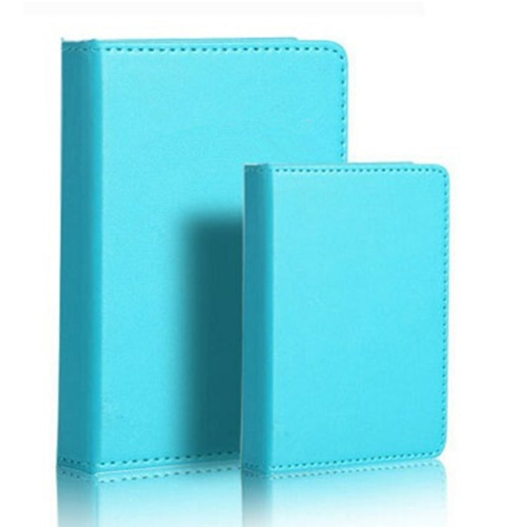 Two blue PU charging night light covers, one open flap view