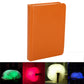 Tan-brown PU charging night light book cover with stitched edges