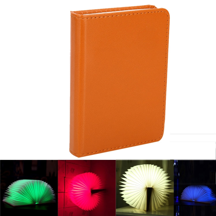 Tan-brown PU charging night light book cover with stitched edges