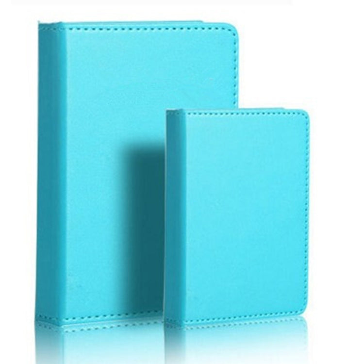 Two blue PU night light cases, one partially behind the other, stitched trim