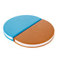 Semicircle night light with blue top and brown base, portable compact design