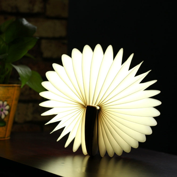 Warm white folding semicircle night light with light rays