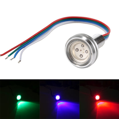 LED night light headlamp, round chrome bezel with 3 wire leads