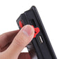 LED emergency light side with USB port and red latch, finger pressing