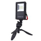 Black LED emergency light on tripod stand with front square LED panel