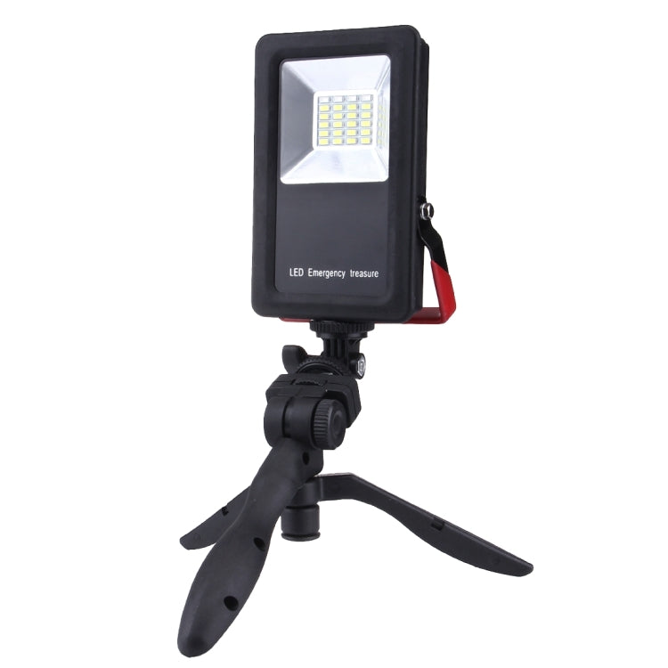 Black LED emergency light on tripod stand with front square LED panel