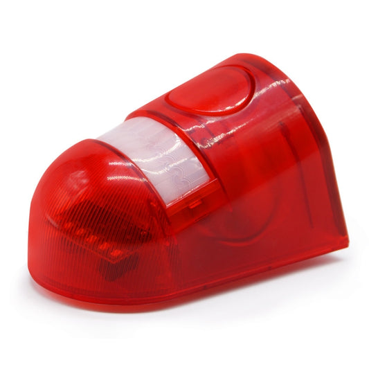 Red solar alarm warning lamp in side view with translucent front light section