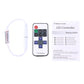 LED controller kit: white cable set, RF remote, and instruction sheet