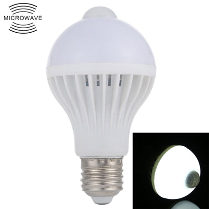 E27 infrared motion sensor LED bulb with white diffuser and screw base