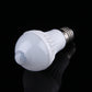 White E27 motion sensor LED bulb with side view and visible metal screw base