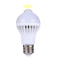 E27 LED motion-sensor bulb with Wi‑Fi style signal icon, white finish