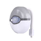 Grey and white toilet seat night light with built-in motion sensor lens