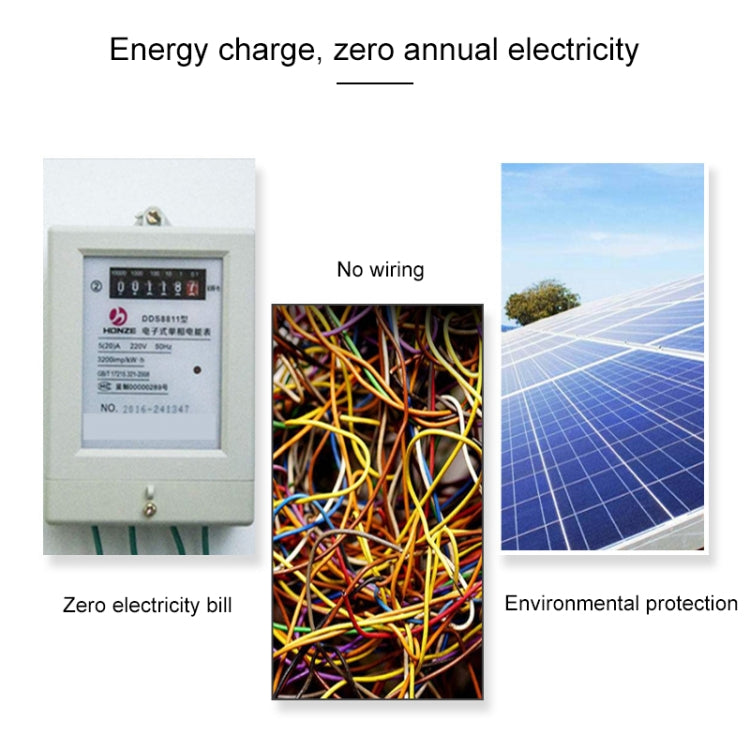 Solar LED spotlight with dual heads, solar panel, and exposed internal wiring.