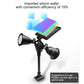 Solar LED dual-head spotlight with solar panel and bright light beam, black