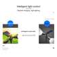 Solar LED dual-head spotlight with solar panel for automatic daytime charging and night light
