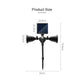 Solar LED dual-head spotlight with solar panel and stake base, black size view