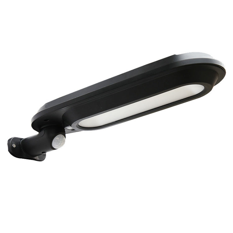 Black solar street lamp with long oval LED light strip head