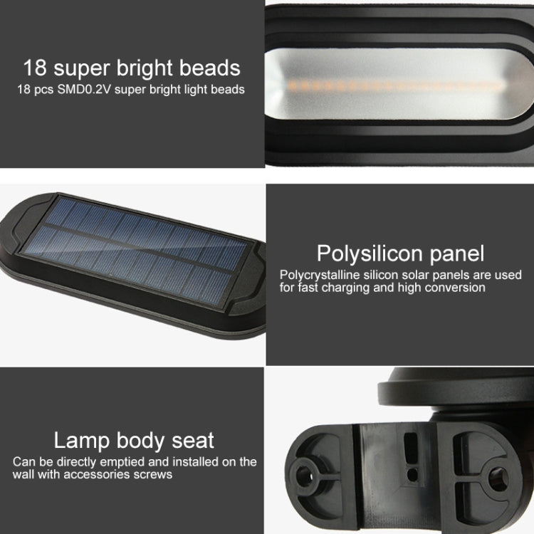 Black solar motion-sensor wall lamp with long LED light bar