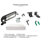 Black solar street lamp with mounting bracket screws and installation accessories