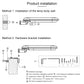 Solar street lamp wall-mount hardware bracket shown in installation diagram