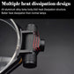 Adjustable LED headlamp with textured black lamp body and heatsink-style side vents