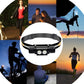 Adjustable black LED headlamp with two front lights and elastic head strap