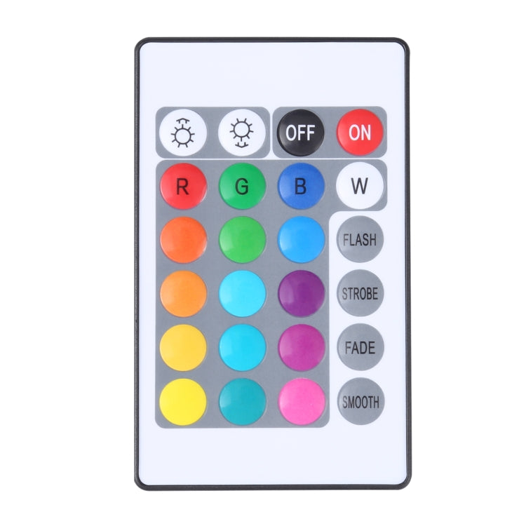 IR LED RGB remote control with colorful button grid and ON/OFF controls