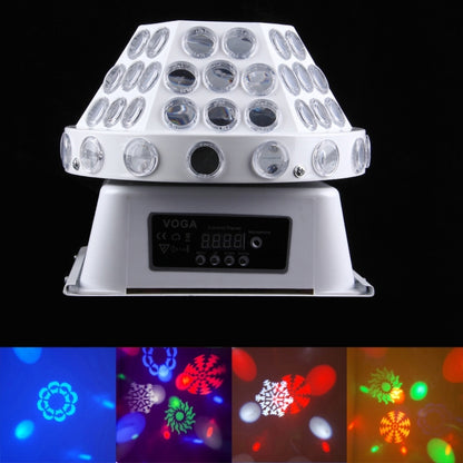 White LED stage light fixture with multiple circular lenses and front control panel