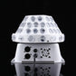 White LED stage light fixture rear panel with audio/DMX ports and cooling vents