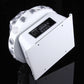 White LED stage light fixture side view with label control panel and lens housing