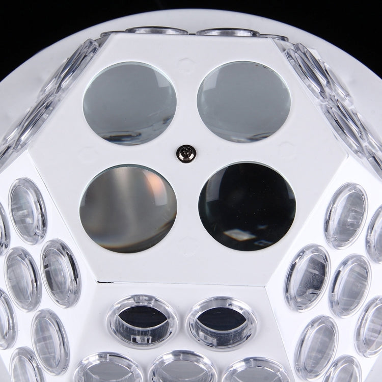 Close-up of white LED stage light fixture top lens array