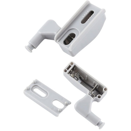 White LED hinge sensor night light, open interior showing battery contacts and LED board