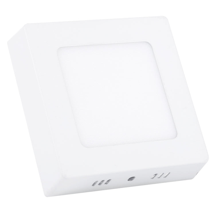 Square white LED panel light with flush front diffuser