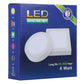 LED surface panel light retail box showing square and circular light designs
