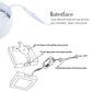 LED panel light installation diagram with connector cable and mounting base