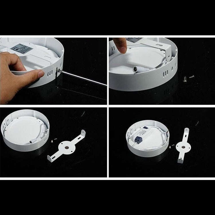 Ceiling LED panel light open housing with mounting bracket and attached wires