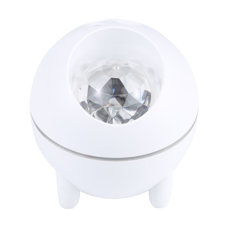 White starry sky projector LED light with clear dome lens on tripod-style feet